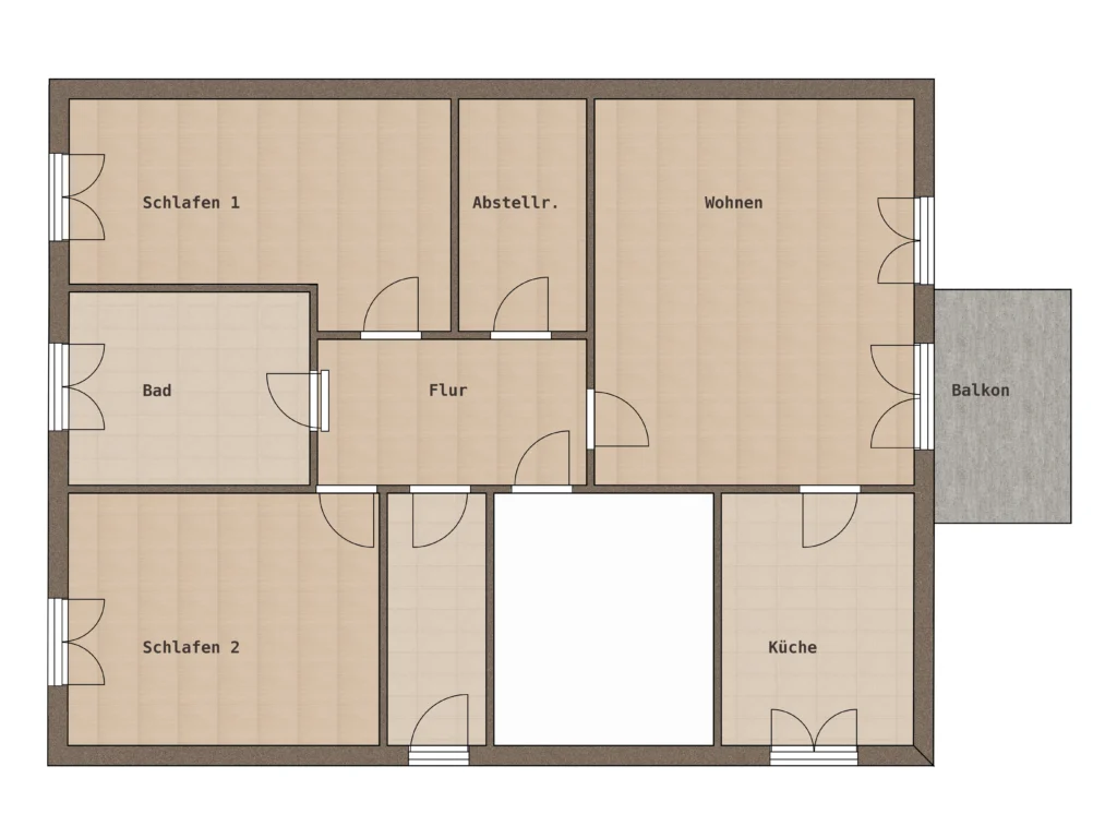 Grundriss – 3-Zimmer-Wohnung in Isselburg
